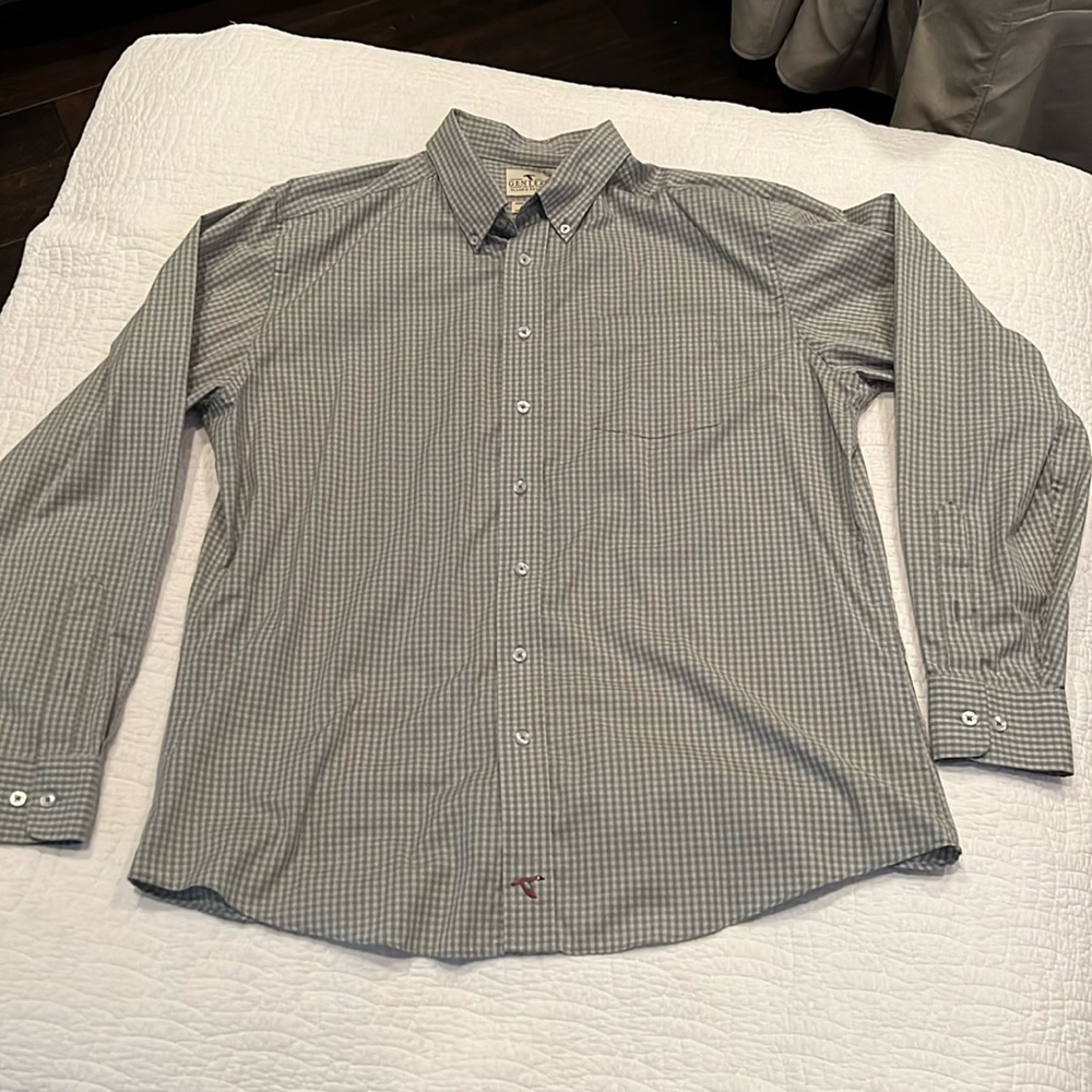 Genteal Classic Cotton Button Down Long Sleeve Shirt XL